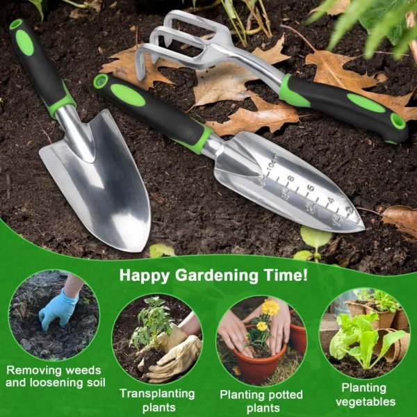 3 Pack Garden Tools Set with Ergonomic Handle - Image 3