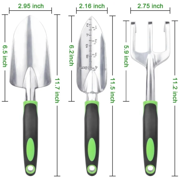 3 Pack Garden Tools Set with Ergonomic Handle - Image 4