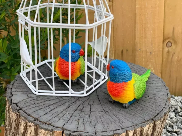 Rainbow Lorikeet Parrot Bird Statue - Image 2