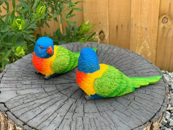 Rainbow Lorikeet Parrot Bird Statue - Image 3