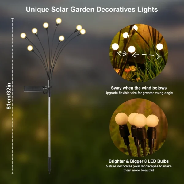 Solar Garden Lights (4-Pack 32 LEDs) - Image 3